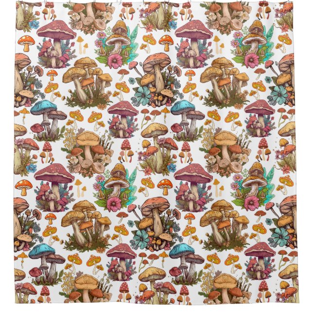 Rideaux De Douche Motif de champignons magiques automne 01 (Devant)