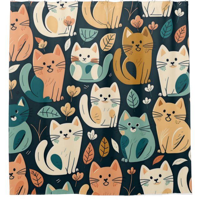 Rideaux De Douche Motif de chat Artsy (Devant)