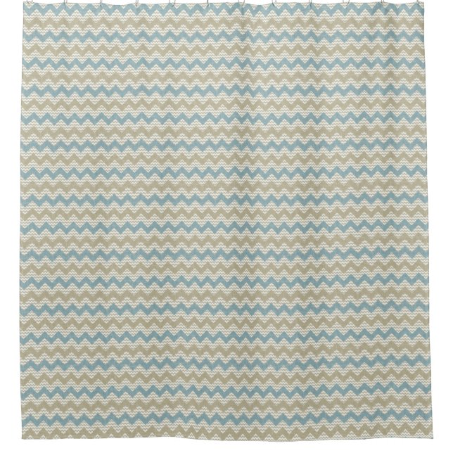 Rideaux De Douche Motif de Chevron sur la texture de toile (Devant)