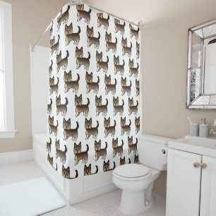Rideaux De Douche Motif de chien Yorkshire Terrier marron au chocola