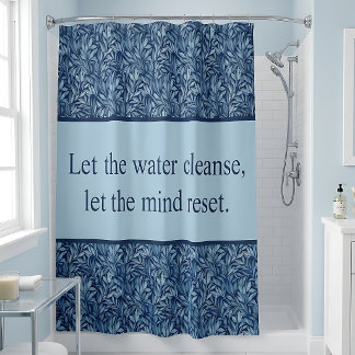 Rideaux De Douche Motif de citation inspirant botanique classique