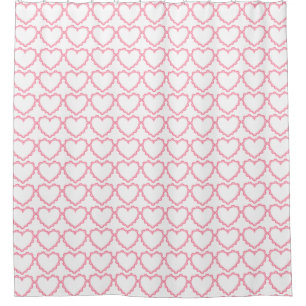 Rideaux De Douche Motif de coeur en dentelle rose