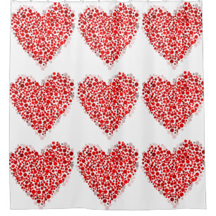 Rideaux De Douche Motif de coeur Pointe Polka