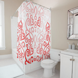 Rideaux De Douche Motif de coeur rouge et rose