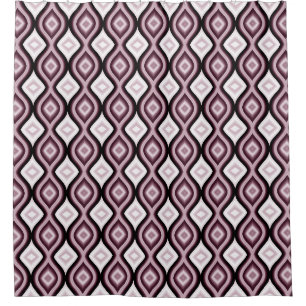 Rideaux De Douche Motif de diamant rouge prune contemporain