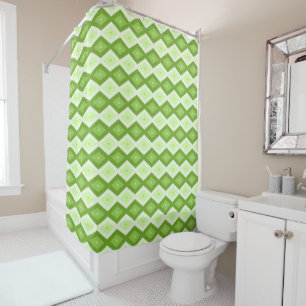 Rideaux De Douche Motif de diamant vert Chartreuse