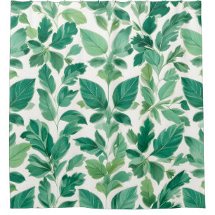 Rideaux De Douche Motif de feuillage vert luxuriant