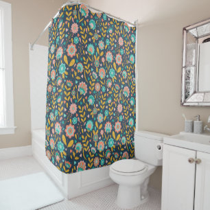 Rideaux De Douche Motif de fleur d'art populaire