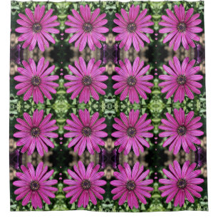 Rideaux De Douche Motif de fleur de marguerite africaine violette