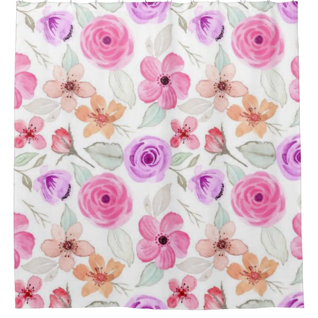Rideaux De Douche Motif de fleurs (Devant)