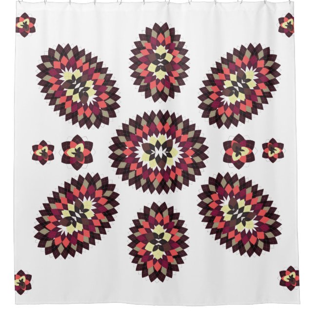 Rideaux De Douche Motif de fleurs Mandala (Devant)