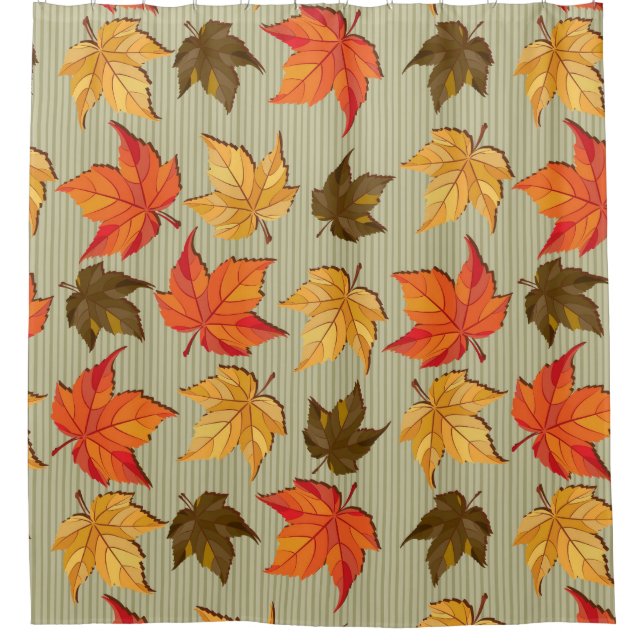 Rideaux De Douche Motif de fuites d'automne (Devant)