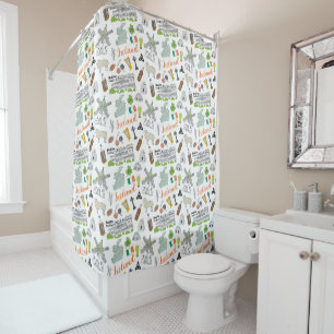 Rideaux De Douche Motif de griffonnage de croquis de l'Irlande