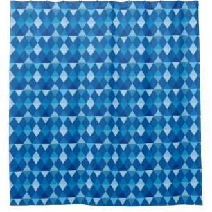 Rideaux De Douche Motif de harlequin/diamant - bleus de denim
