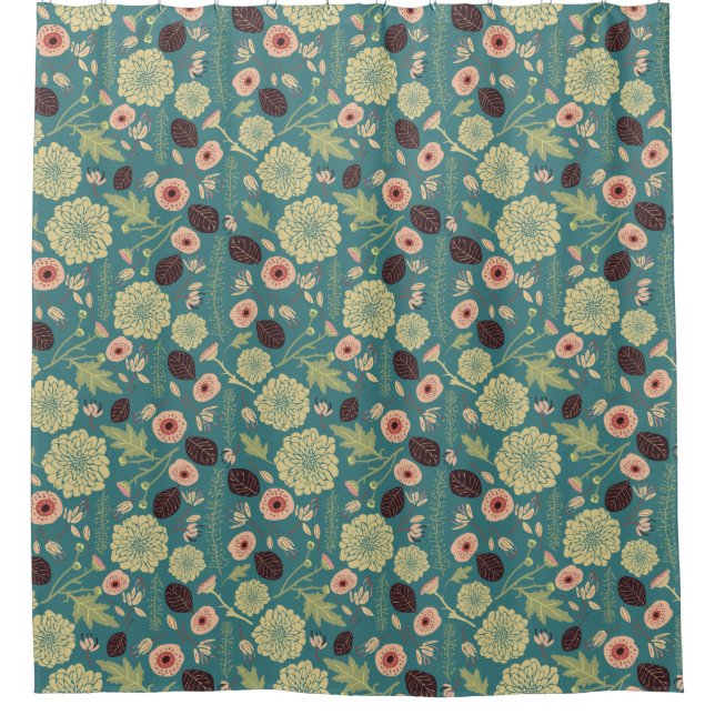 Rideaux De Douche Motif de jeton vert Turquoise rose (Devant)