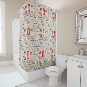 Rideaux De Douche Motif de journal de Londres