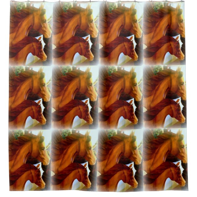 Rideaux De Douche motif de jument et de poney (Devant)