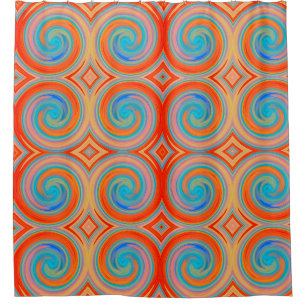Rideaux De Douche Motif de la tortue Abstraite orange