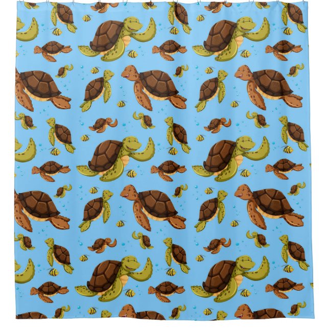 Rideaux De Douche Motif de la tortue de mer (Devant)