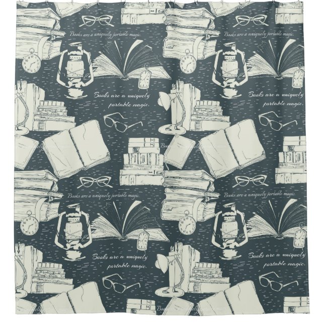 Rideaux De Douche Motif de livre (Devant)