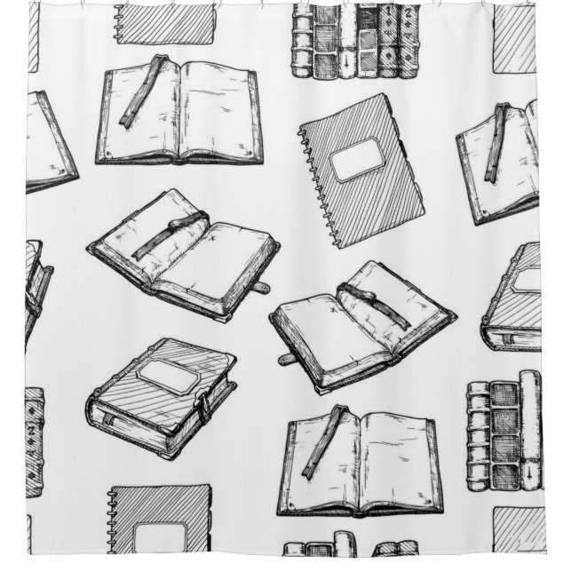 Rideaux De Douche Motif de livre (Devant)
