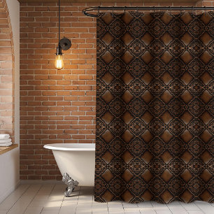 Rideaux De Douche Motif de look en cuir à outils diamant