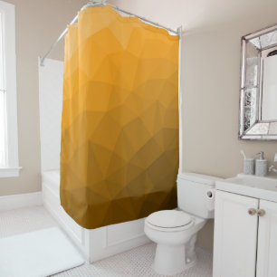 Rideaux De Douche Motif de maillage géométrique dégradé orange
