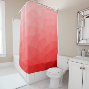 Rideaux De Douche Motif de maillage géométrique dégradé rouge