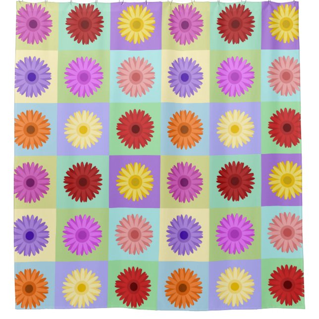 Rideaux De Douche Motif de marguerite de Gerbera (Devant)