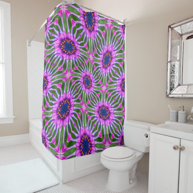Rideaux De Douche Motif de marguerite esthétique (En situation)