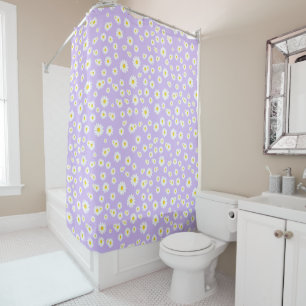 Rideaux De Douche Motif de marguerites de printemps de Boho violet