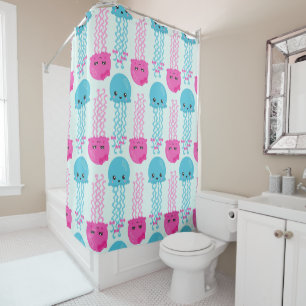 Rideaux De Douche Motif de méduses, Mignonne méduse, Sea Animaux