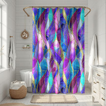 Motif de mosaïque en verre teinté violet et bleu