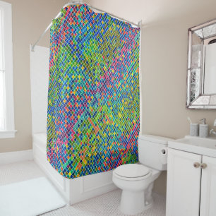 Rideaux De Douche Motif de mosaïque géométrique coloré 3