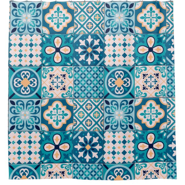 Rideaux De Douche Motif de mosaïque marocaine (Devant)