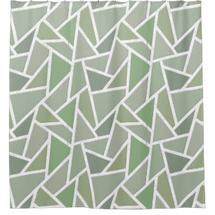 Rideaux De Douche Motif de mosaïque vert olive
