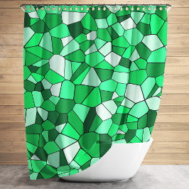 Rideaux De Douche Motif de mosaïque verte moderne