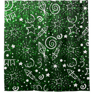 Rideaux De Douche Motif de Noël blanc vert