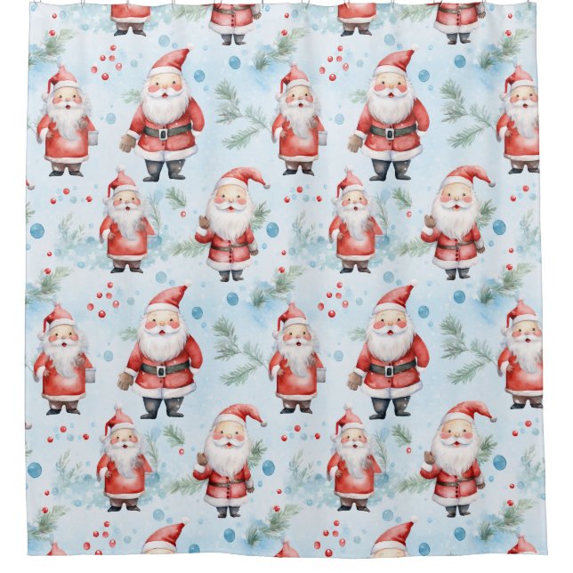 Rideaux De Douche Motif de Noël du Père Noël (Devant)