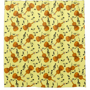 Rideaux De Douche Motif de notes de musique violon
