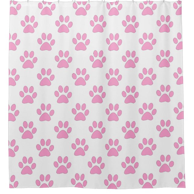 Rideaux De Douche Motif de pages rose et blanc (Devant)