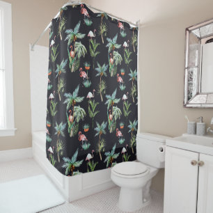 Rideaux De Douche Motif de palme aquarelle