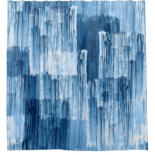 Rideaux De Douche Motif de peinture Abstrait bleu