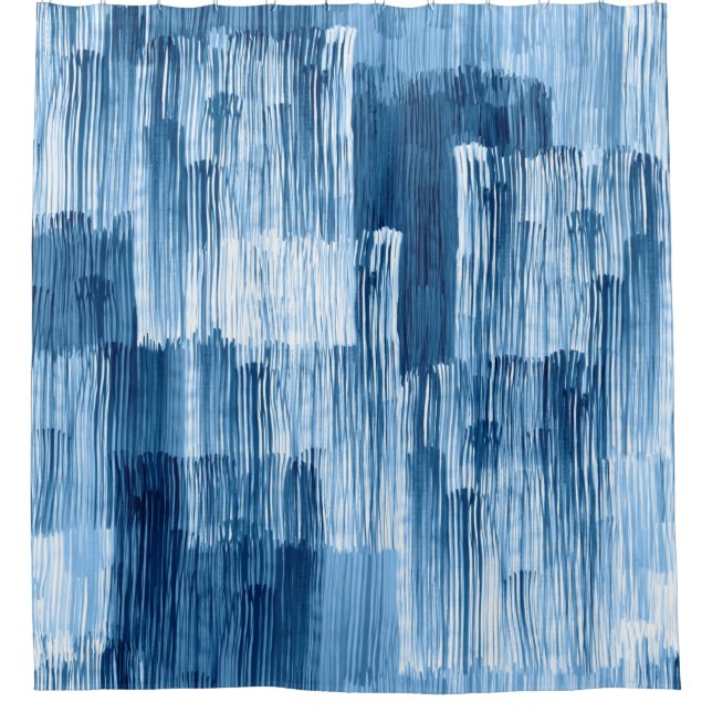 Rideaux De Douche Motif de peinture Abstrait bleu (Devant)