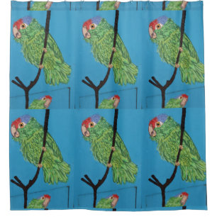 Rideaux De Douche motif de perroquets verts tropicaux
