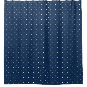 Rideaux De Douche motif de pois blanc minuscule élégant de bleu