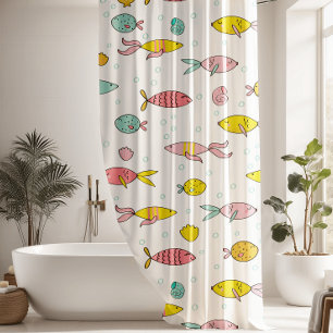 Rideaux De Douche Motif de poisson mignon coloré
