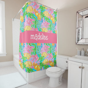 Rideaux De Douche Motif de poissons tropicaux colorés Personnalisé