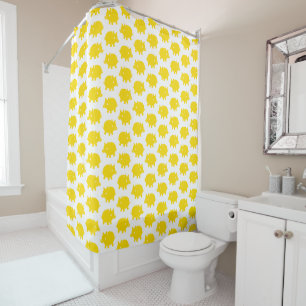 Rideaux De Douche Motif de porc jaune vif
