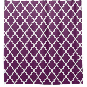 Rideaux De Douche Motif de Quatrefoil pourpre d'Eggplant